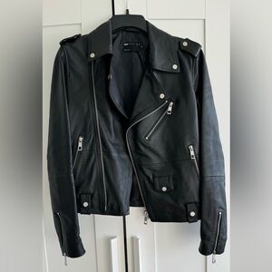 Clearance sale. Real leather biker jacket ASOS, size XXS, men